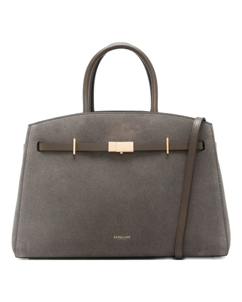 DeMELLIER Midi Hudson suede bag - Grün Grün
