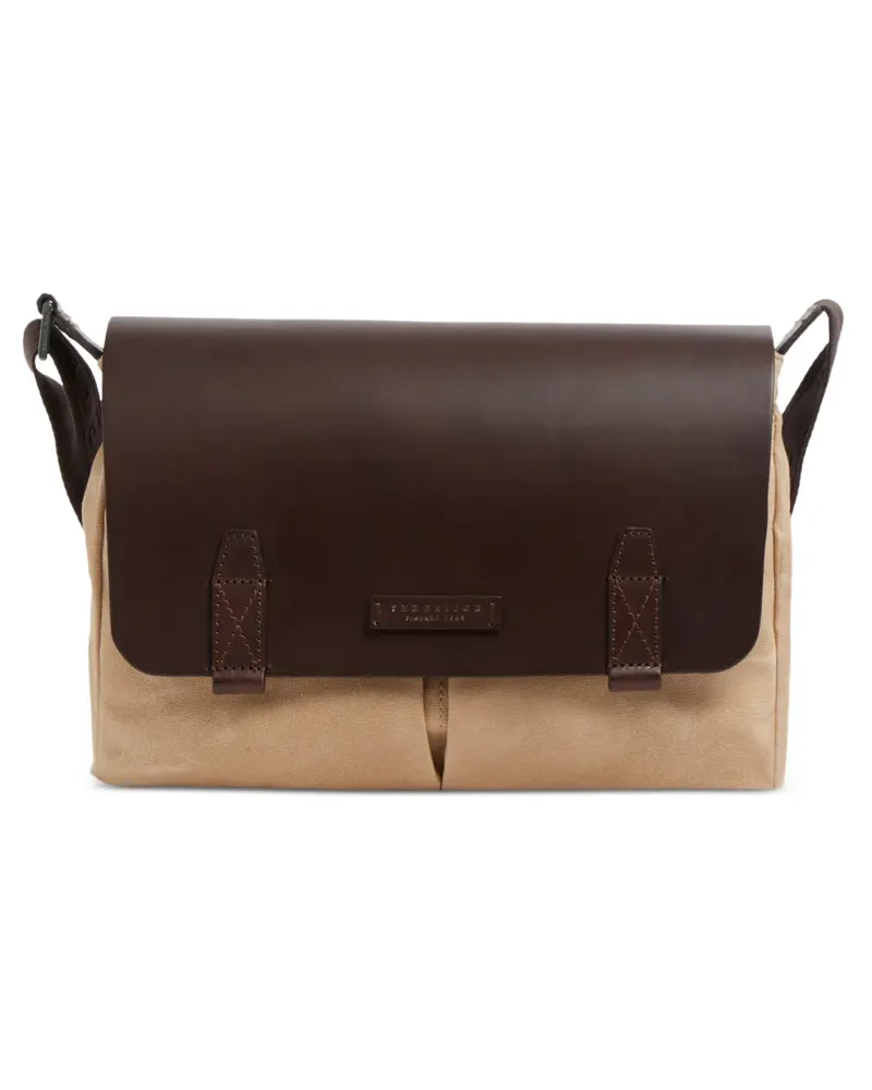 The Bridge Igor leather-trim messenger bag - Nude Nude