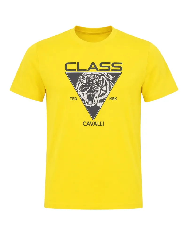 Roberto Cavalli logo-print T-shirt - Gelb Gelb