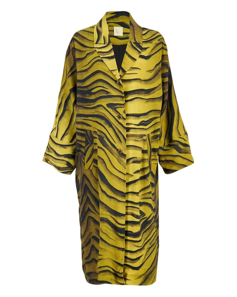 PAULA Mantel mit Animal-Print - Gelb Gelb