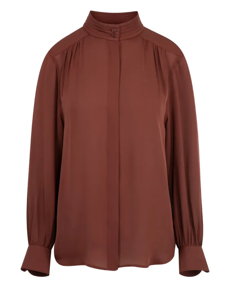 Nili Lotan Revi high-neck gathered blouse - Rot Rot