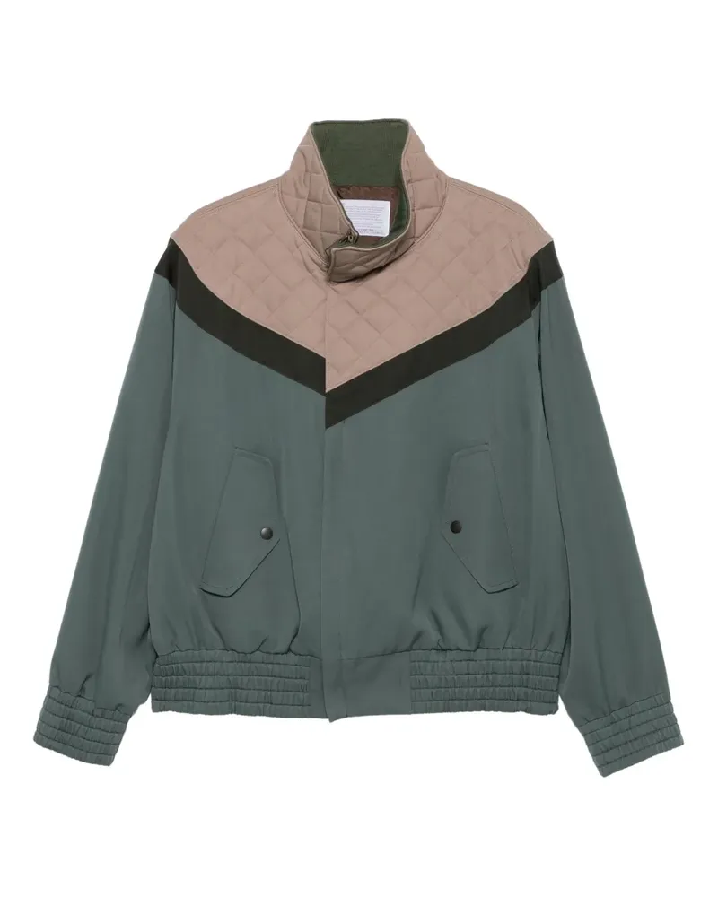 kolor quilted-panel zip-up jacket - Grün Grün