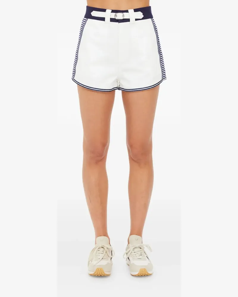 The Upside Racer Shorts mit gestreiftem Einsatz - Weiß Weiß