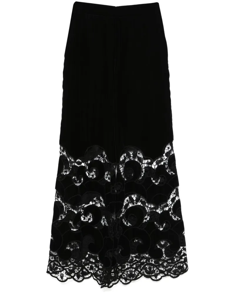 Elie Saab Hose aus Samt - Schwarz Schwarz