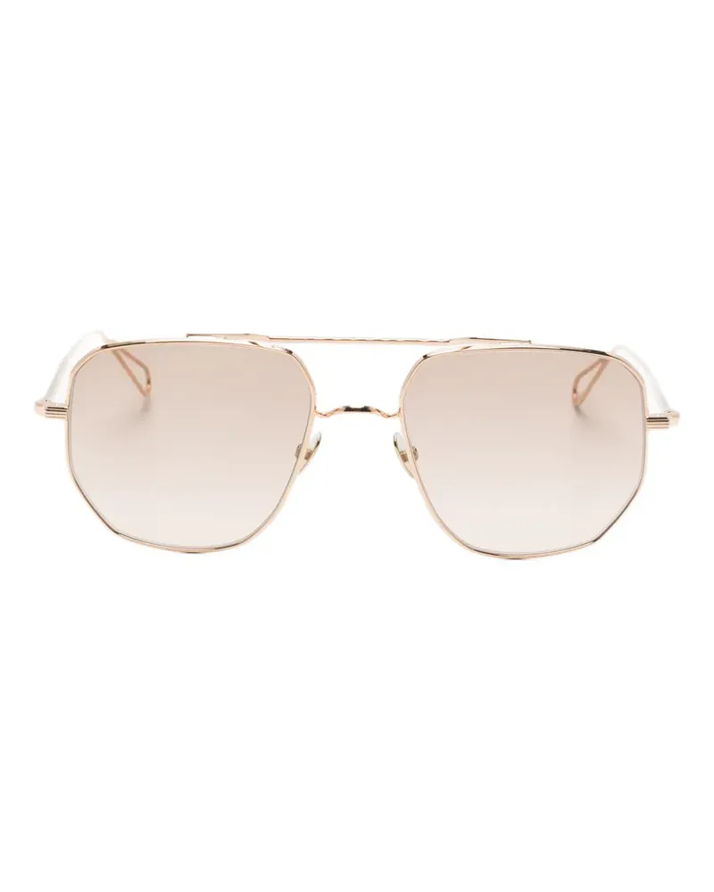 AHLEM Sonnenbrille mit geometrischem Gestell - Gold Gold
