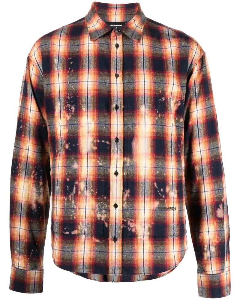 Dsquared2 Hemd mit Karomuster - Orange Orange