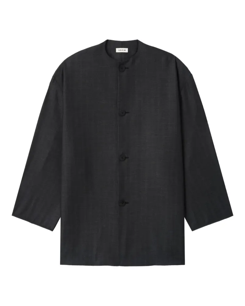 Fear of God striped collarless jacket - Grau Grau