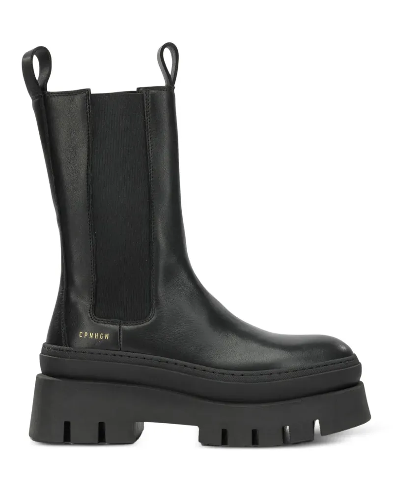 Copenhagen Stiefel mit dicker Sohle - Schwarz Schwarz