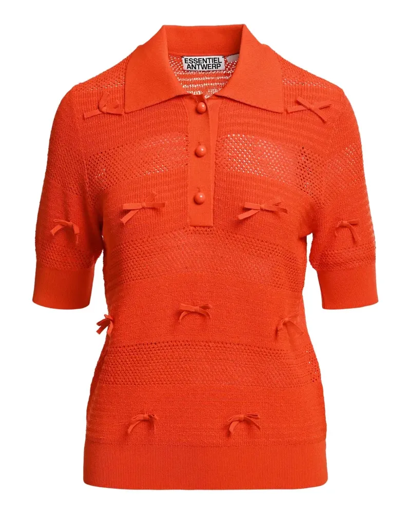 Essentiel Gestricktes Jarts Poloshirt - Rot Rot