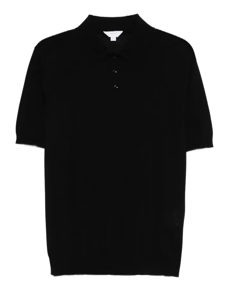 Malo Poloshirt mit Kontrastdetails - Schwarz Schwarz
