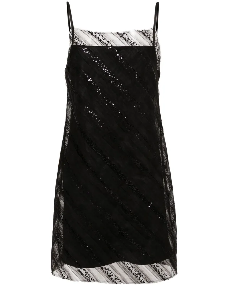 Viktor & Rolf Tüllkleid mit Glitzerapplikation - Schwarz Schwarz