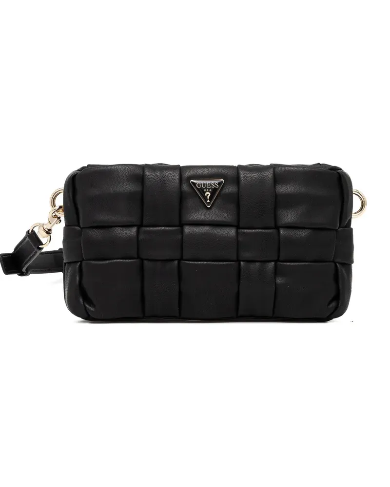 Guess Marion braided adjustable shoulder bag - Schwarz Schwarz