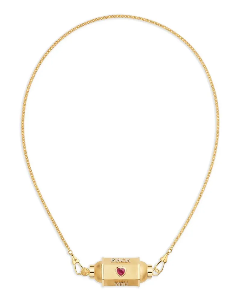 Marie Lichtenberg Love You Locket ruby and diamond necklace - Gold Gold