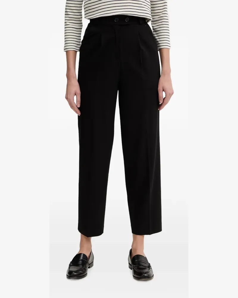 Benetton Straight-Leg-Hose mit Falten - Schwarz Schwarz
