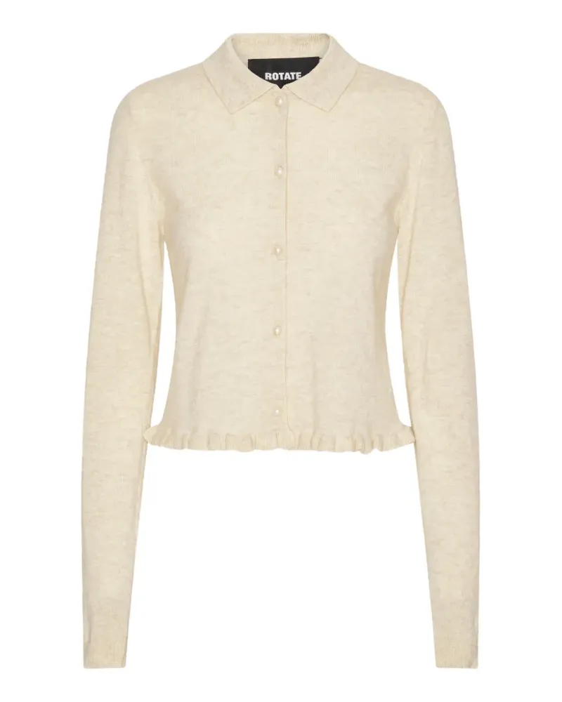 ROTATE Birger Christensen Cardigan mit Poloshirtkragen - Nude Nude