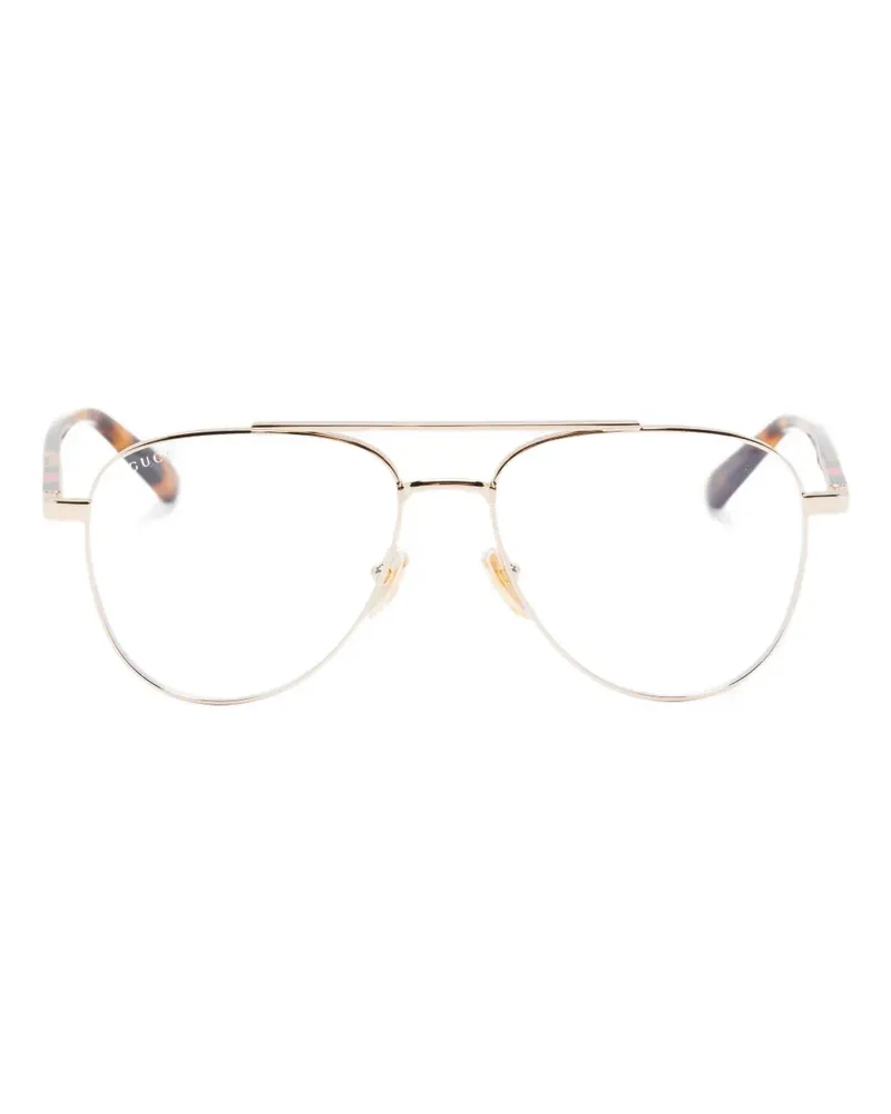 Gucci Brille mit Pilotengestell - Braun Braun