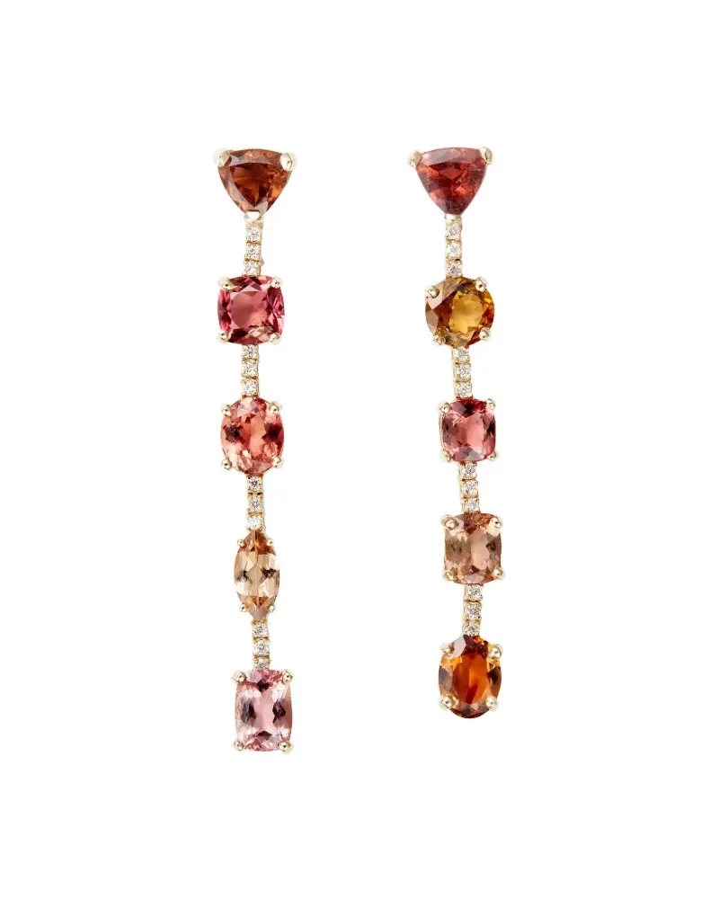 Jacquie Aiche 14kt Twiggy Gelbgoldohrringe mit Turmalin Gold