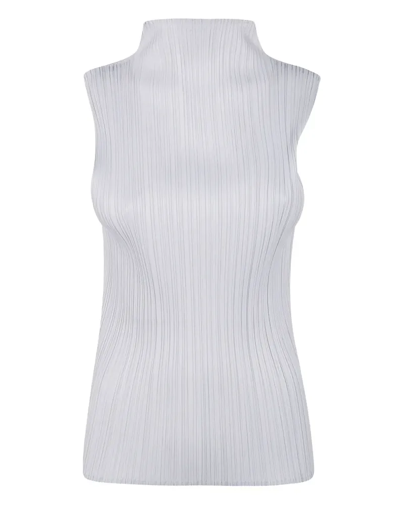 Issey Miyake Plissiertes Top - Grau Grau