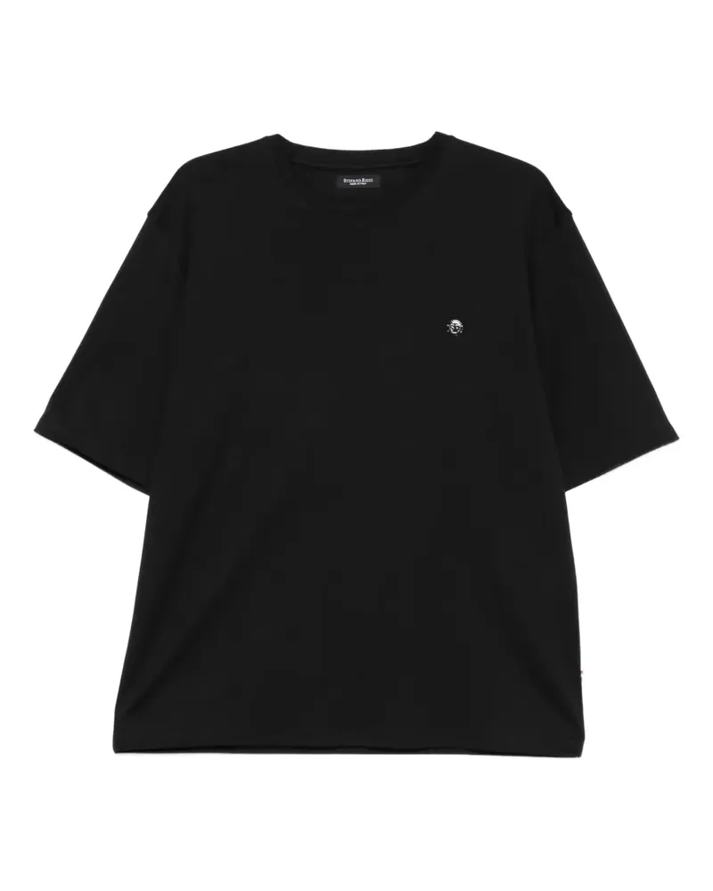 Stefano Ricci T-Shirt mit Logo-Schild - Schwarz Schwarz