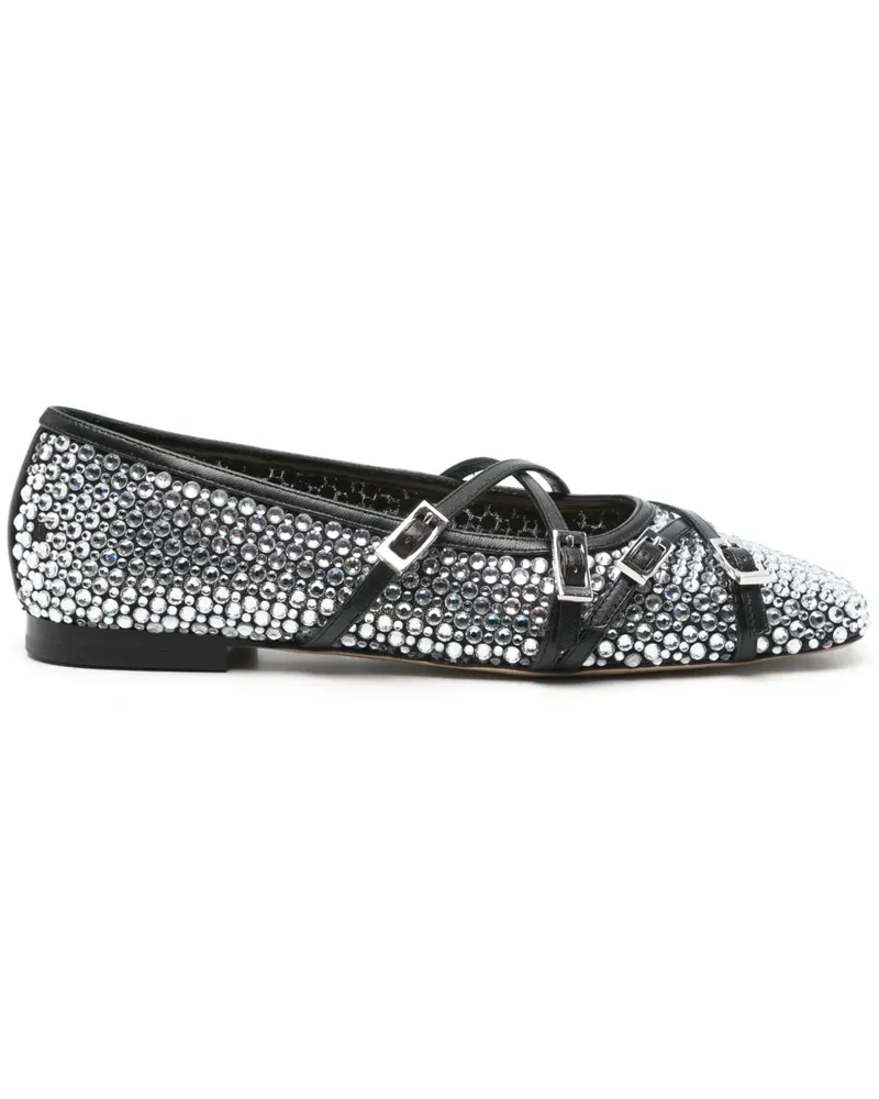 Mach & Mach Crystal Net Ballerinas - Schwarz Schwarz