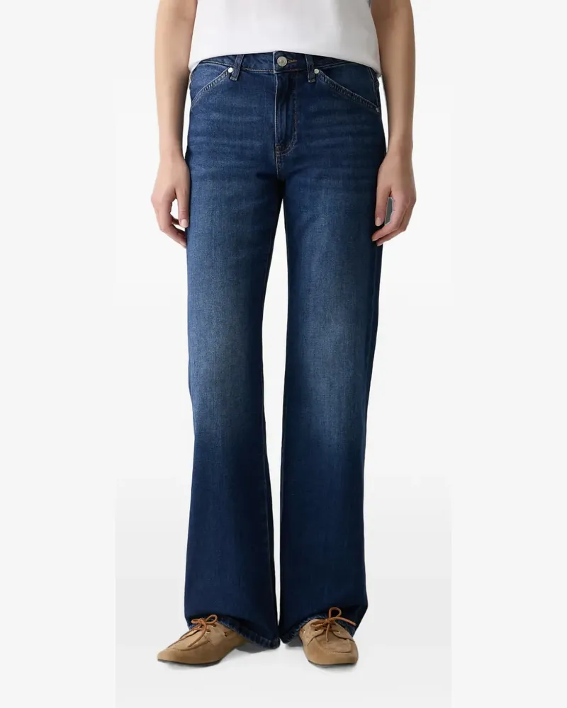 JOOP! Wide-Leg-Jeans mit Logo-Patch - Blau Blau