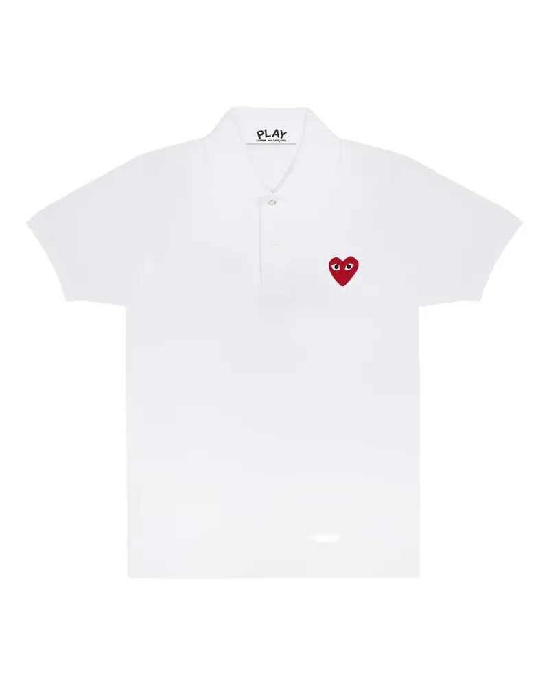 Comme des Garçons logo heart-patch polo shirt - Weiß Weiß