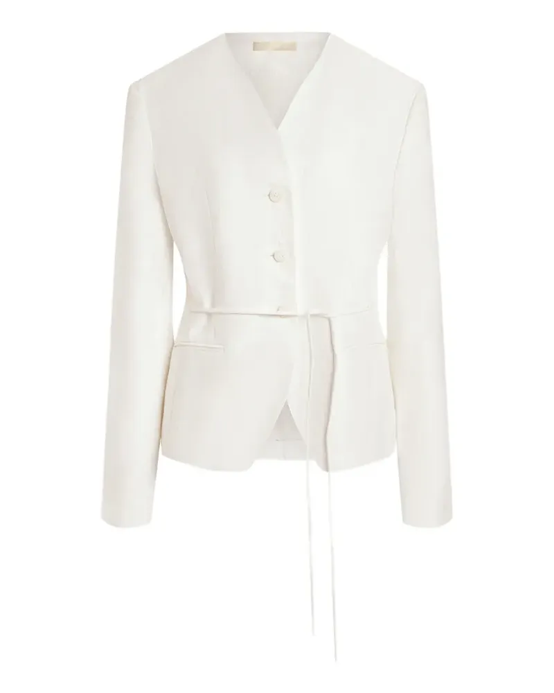 12 STOREEZ Aurelia Jacke mit V-Ausschnitt - Weiß Weiß