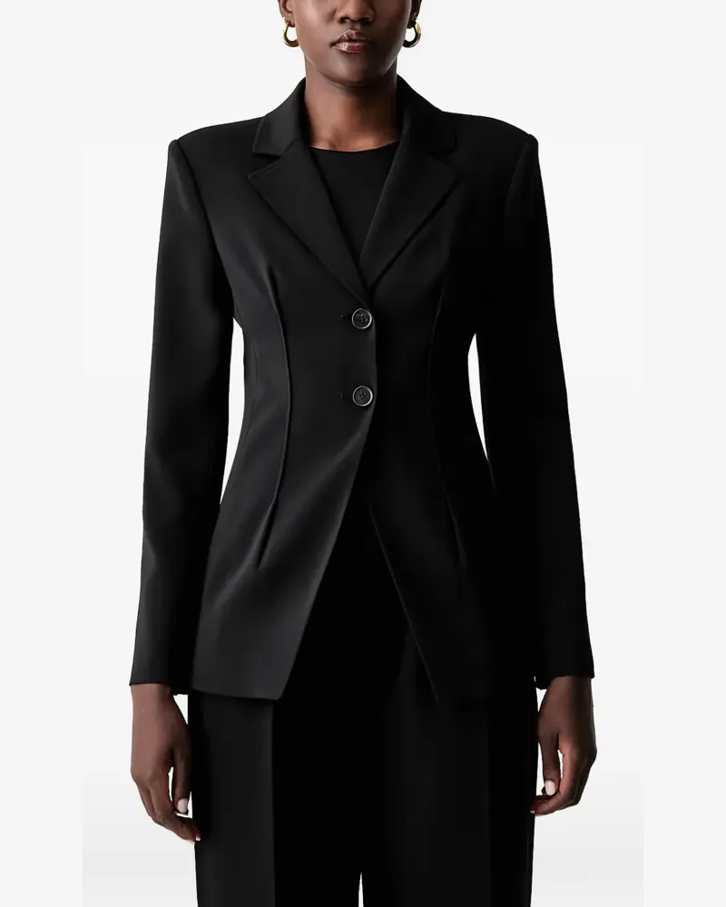 Patrizia Pepe Geknöpfter Blazer mit Hosenschlitz - Schwarz Schwarz
