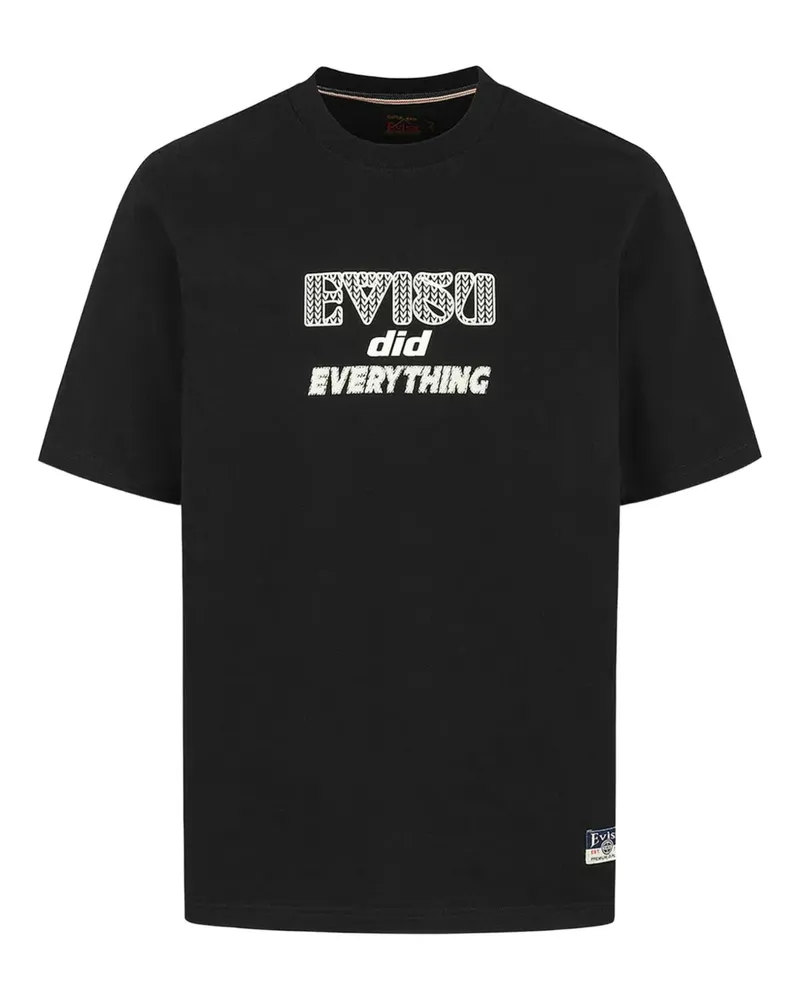Evisu T-Shirt mit grafischem Print - Schwarz Schwarz