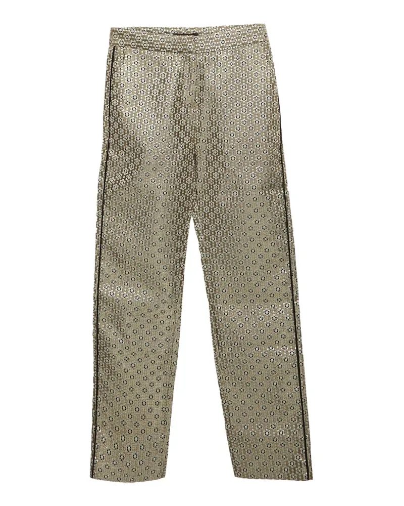 Maje floral-jacquard trousers - Gold Gold