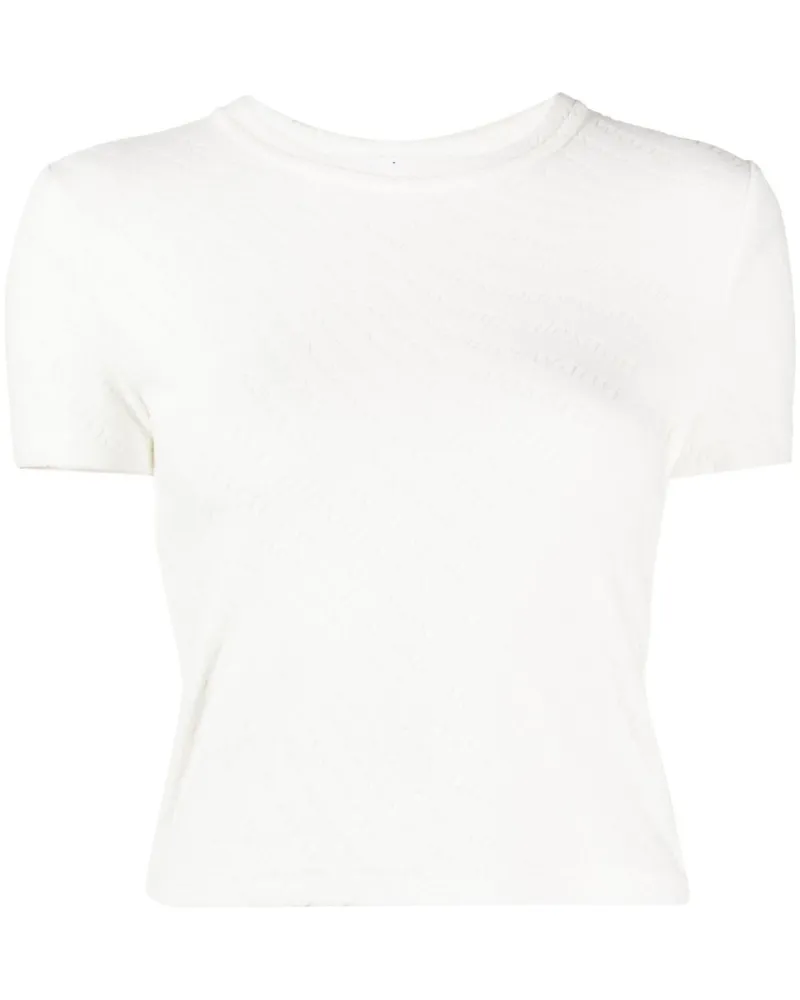 Alexander Wang Stricktop aus Logo-Jacquard - Weiß Weiß