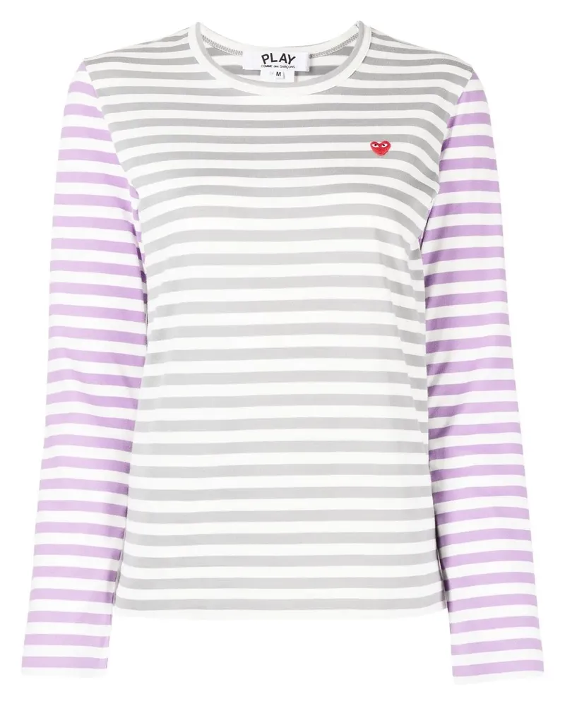 Comme des Garçons Gestreiftes Langarmshirt - Violett Violett