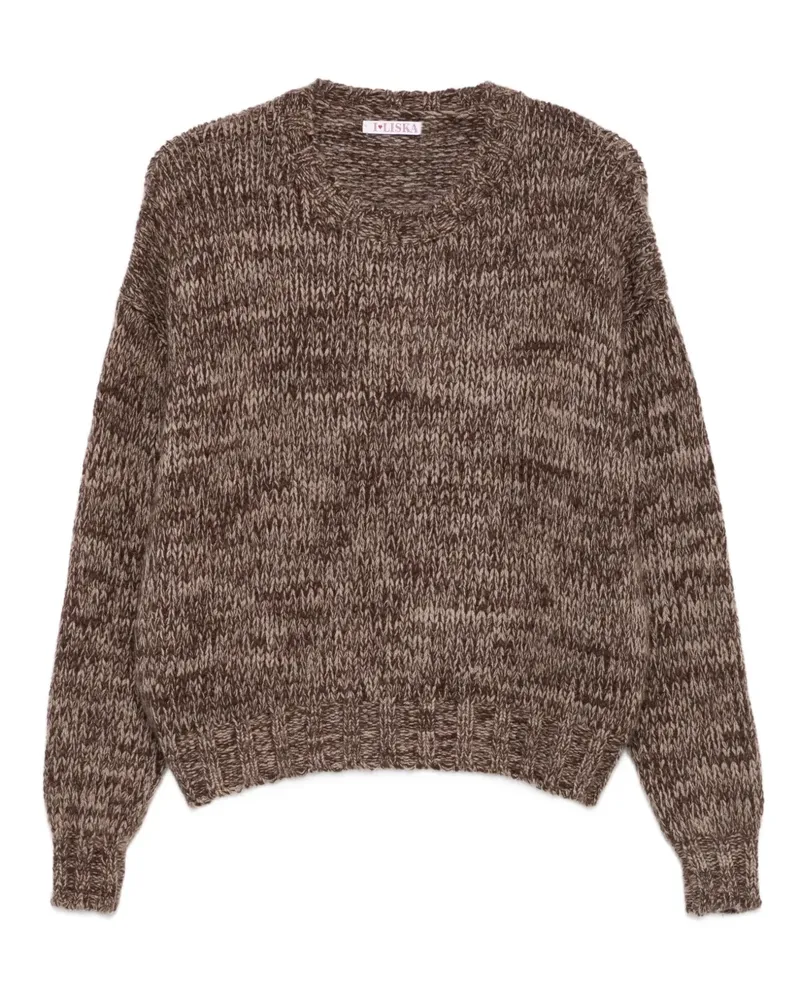 Liska Melierter Strickpullover - Braun Braun