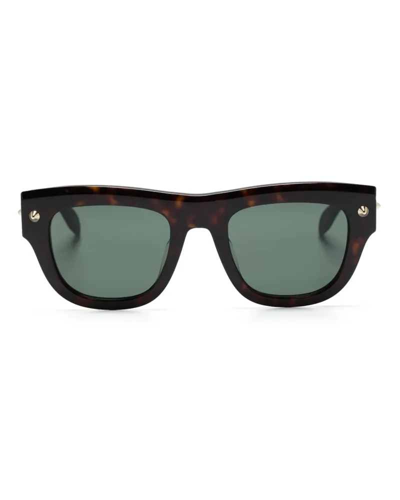 Alexander McQueen Sonnenbrille mit Nieten - Braun Braun