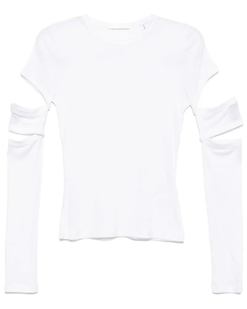 Helmut Lang T-Shirt mit Cut-Outs - Weiß Weiß
