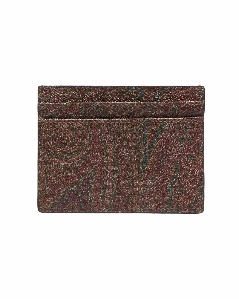 Etro Kartenetui mit Paisley-Print - Braun Braun
