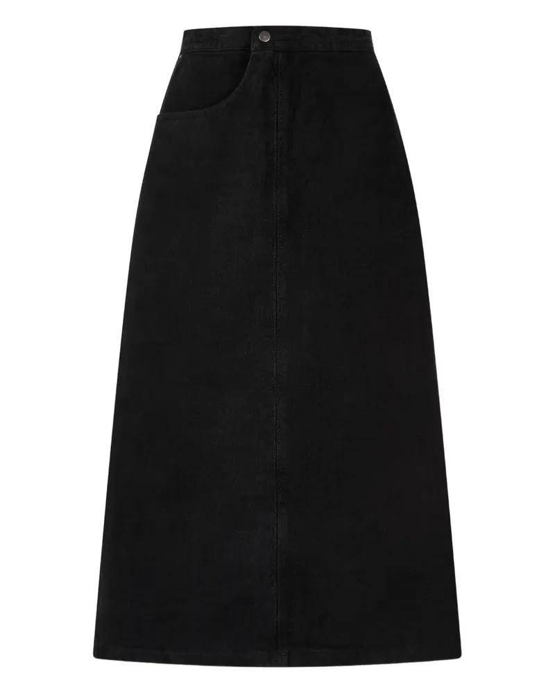 STUDIO TOMBOY denim midi skirt - Schwarz Schwarz