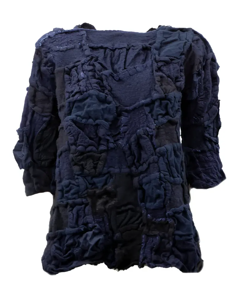 Daniela Gregis Mosaic patchwork crinkled blouse - Blau Blau