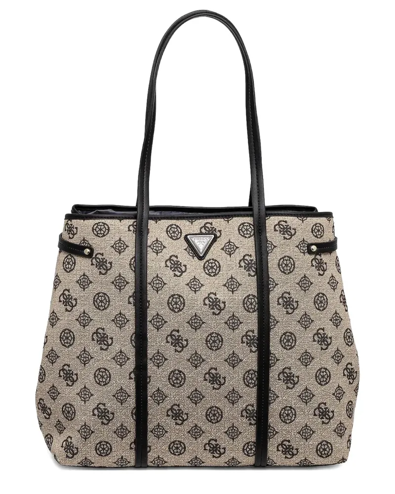 Guess Handtasche aus Monogramm-Canvas - Nude Nude