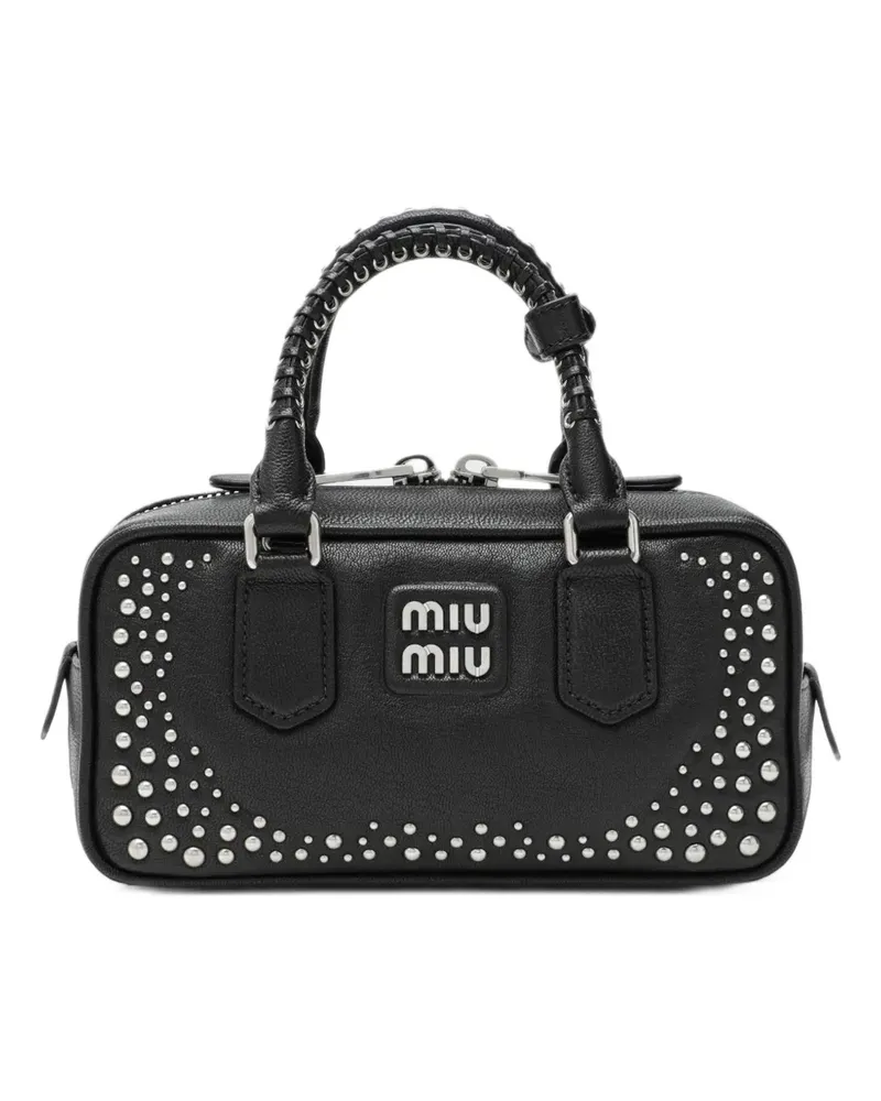 Miu Miu Arcadie studded leather bag - Schwarz Schwarz