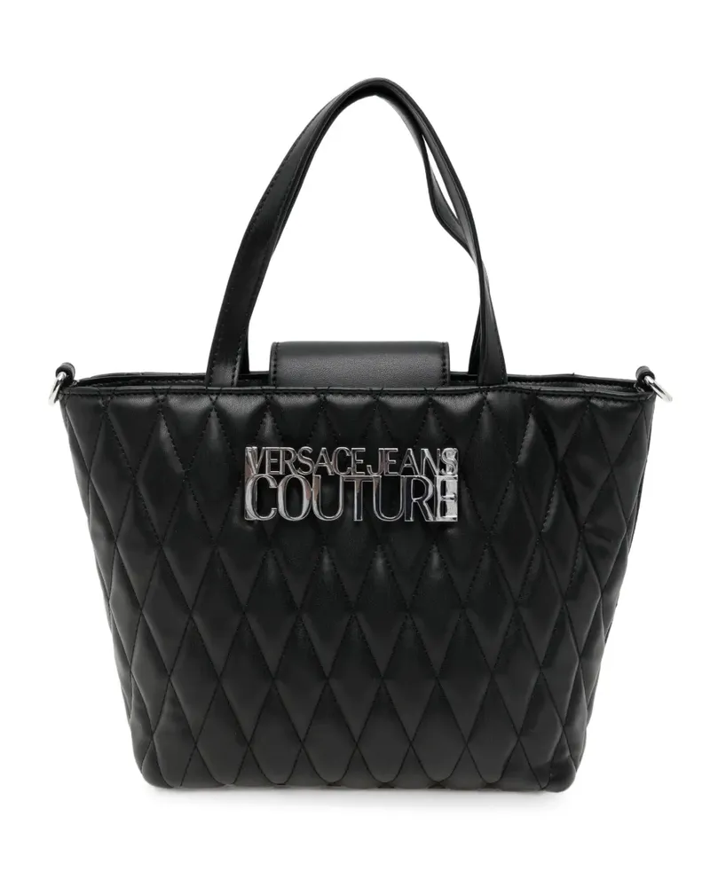 Versace Jeans quilted logo-plaque tote bag - Schwarz Schwarz
