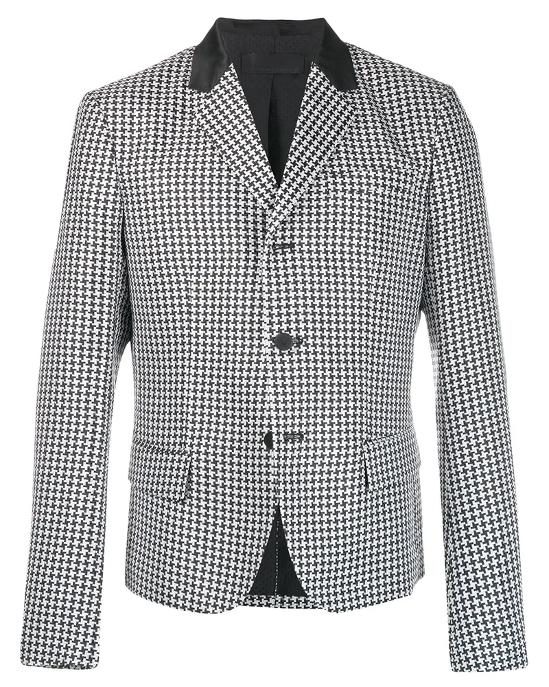 Haider Ackermann Sakko mit Hahnentrittmuster - Schwarz Schwarz