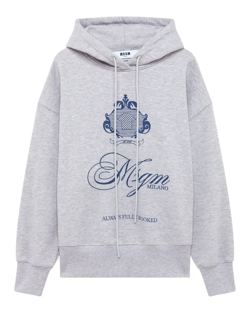 MSGM Hoodie mit Logo-Print - Grau Grau