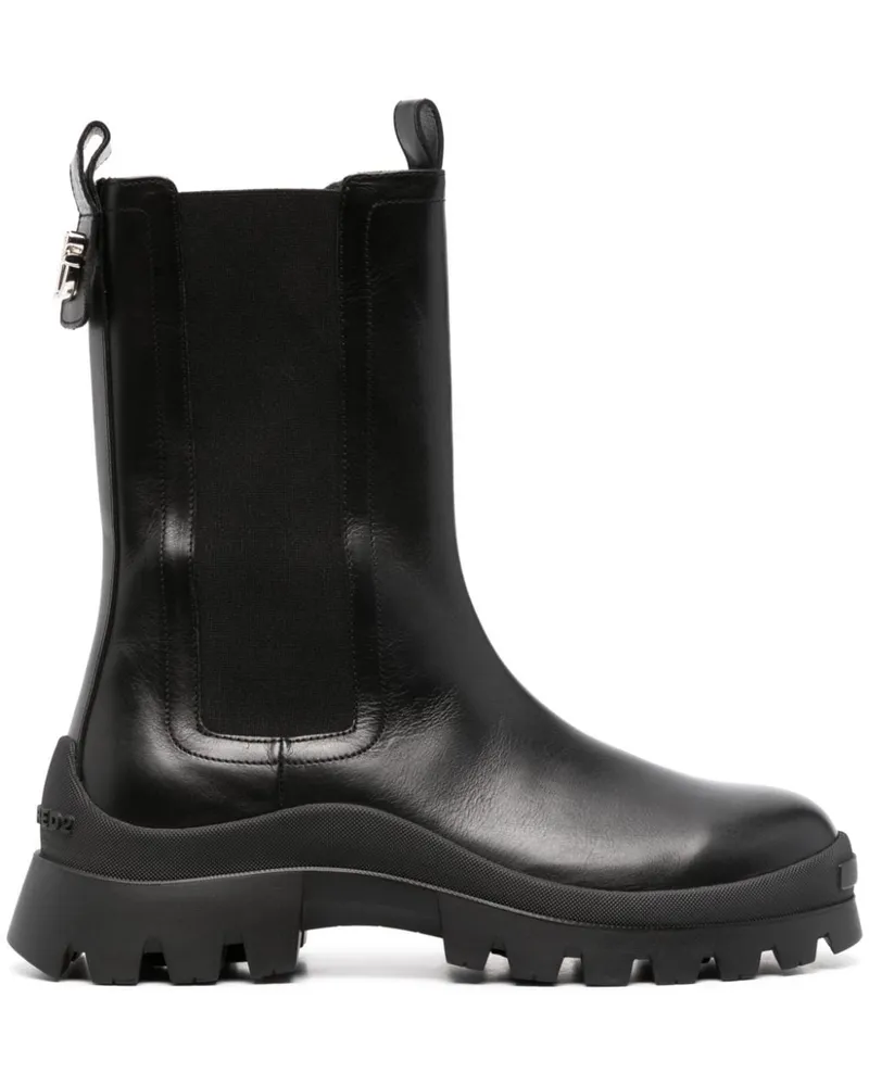 Dsquared2 Stiefeletten mit Logo-Schild - Schwarz Schwarz