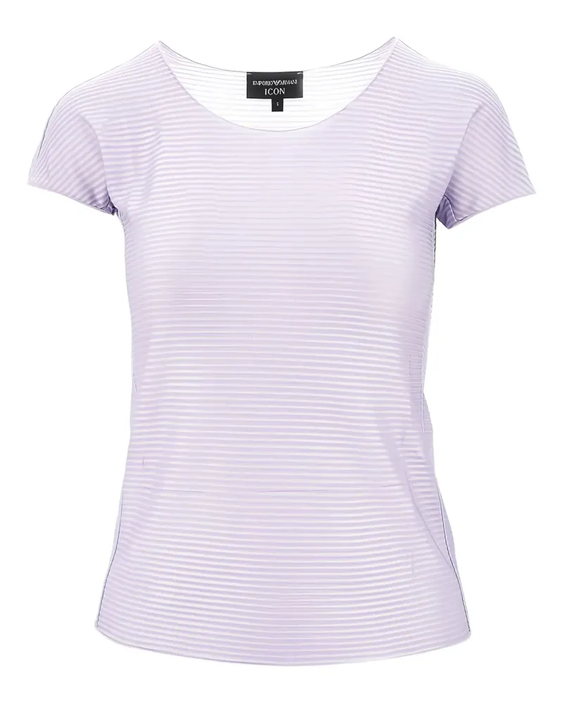 Emporio Armani Gestreiftes T-Shirt - Violett Violett