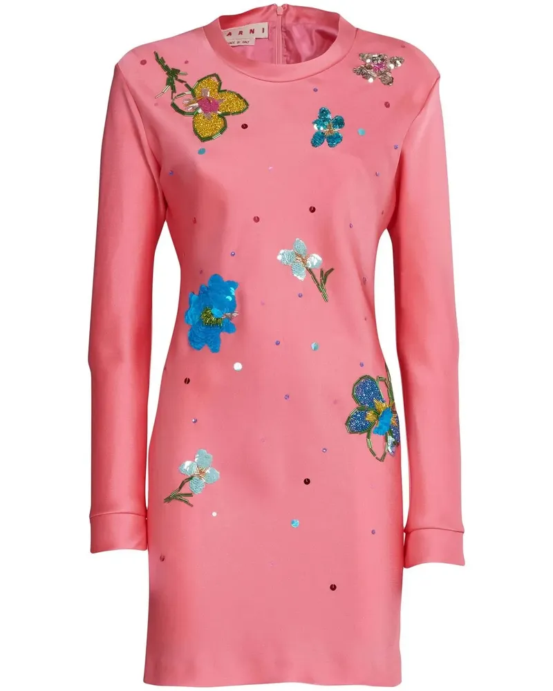 Marni Floral Daze Minikleid mit Pailletten - Rosa Rosa