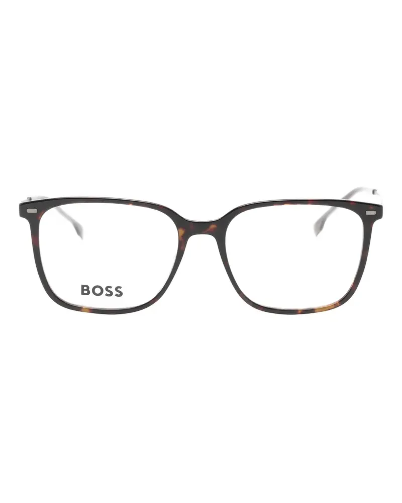 HUGO BOSS tortoiseshell-effect square-frame glasses - Braun Braun