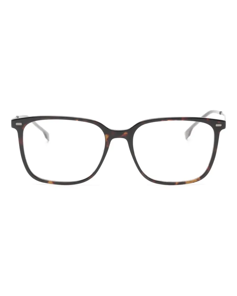 HUGO BOSS tortoiseshell-effect square-frame glasses - Braun Braun