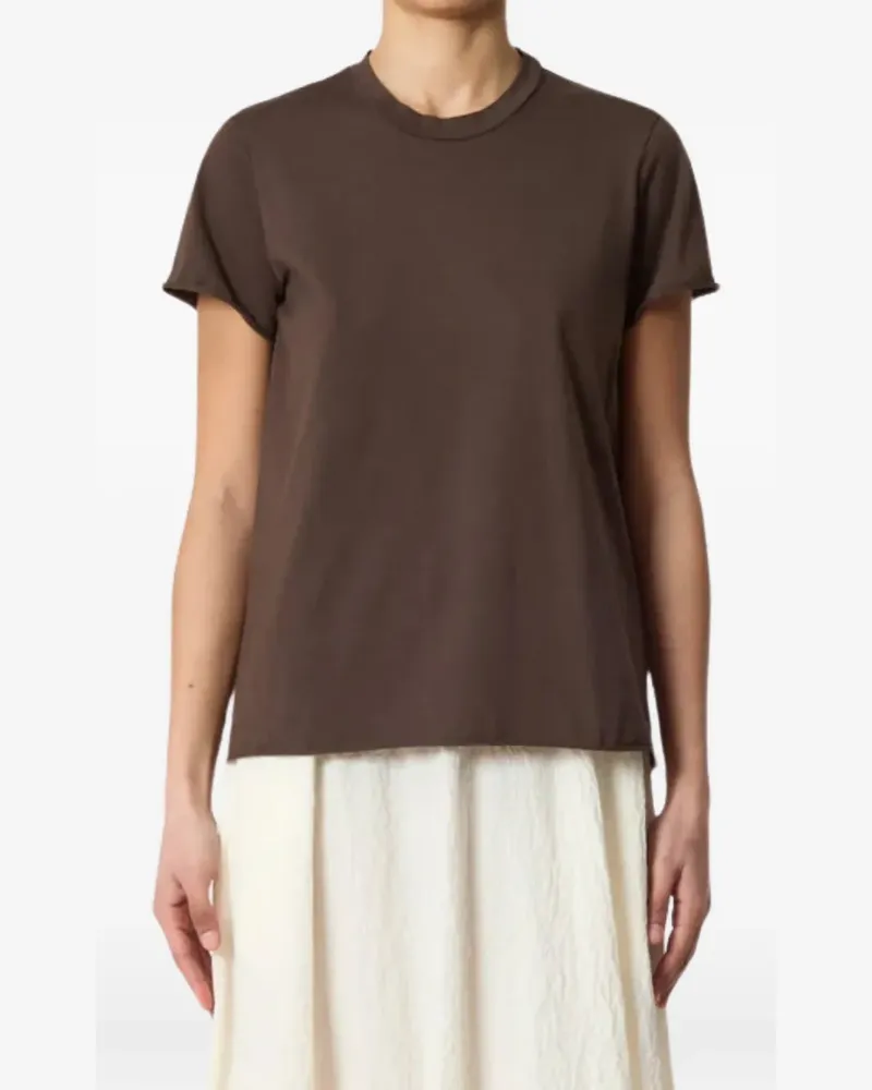 LABO.ART raw-edge short-sleeve T-shirt - Braun Braun