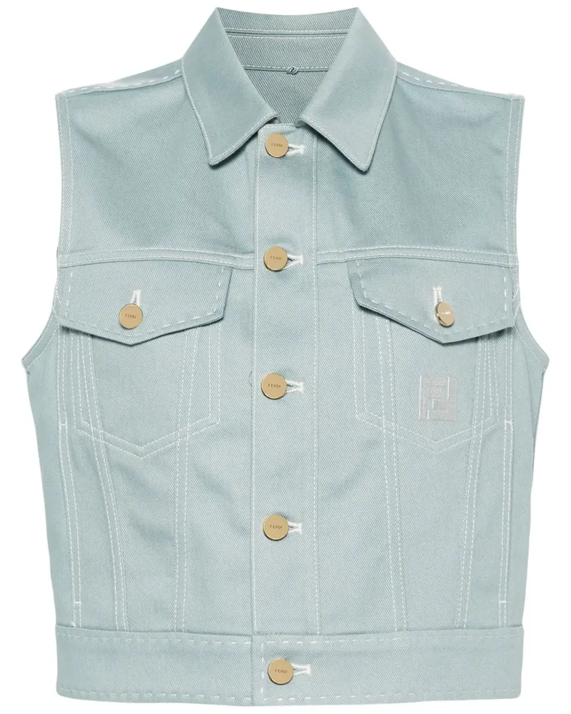 Fendi Jeansweste mit FF-Motiv - Blau Blau